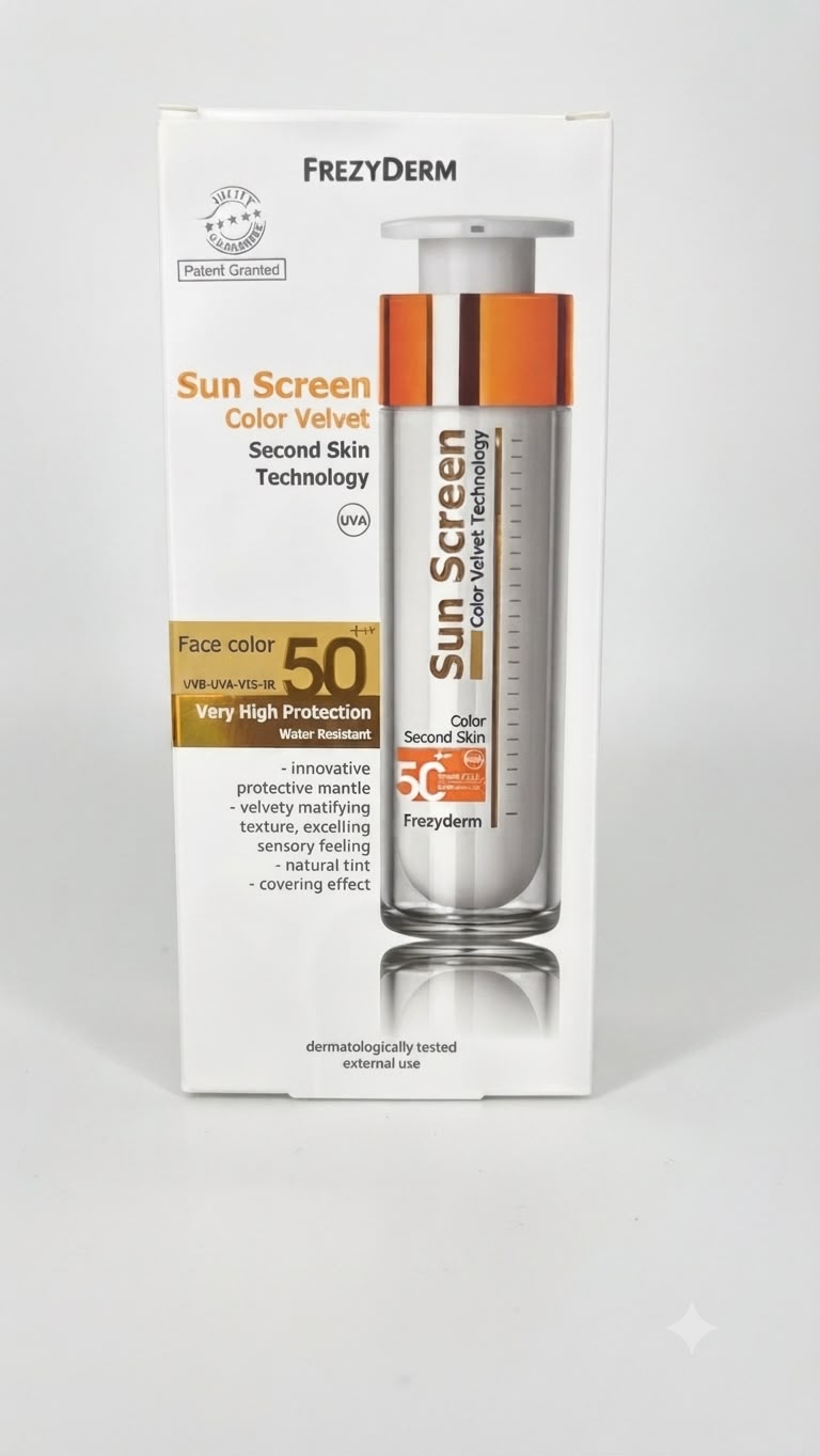 WhatsApp Image 2026-08-10 at 3.41.14 PM (1) واقي شمس Frezyderm Sunscreen Color Velvet Face Spf50+ Tinted Sunscreen 50ml - الصورة 1