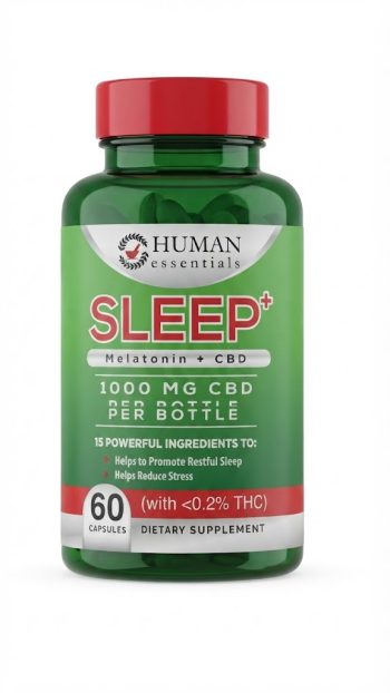 Human Essentials Sleep Melatonin + CBD 1000 mg CBD 60 Capsules