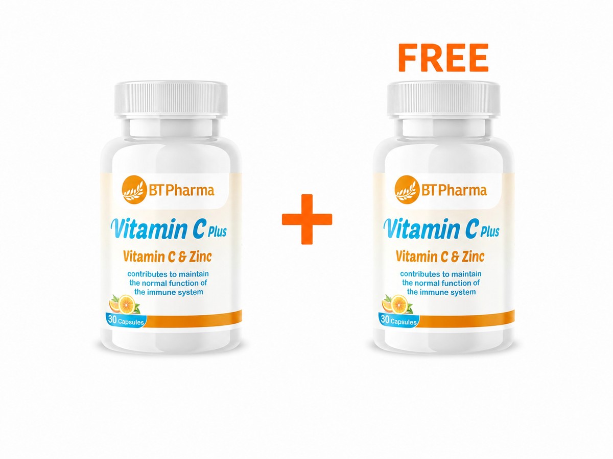 Offer BT Pharma Vitamin C Plus Zinc 30 Capsules Buy 1 Get 1 Free Offer BT Pharma Vitamin C Plus Zinc 30 Capsules Buy 1 Get 1 Free