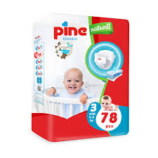 Pine Classic Baby Diapers, Size 3 Mini (4-9 kg), 78 Pcs