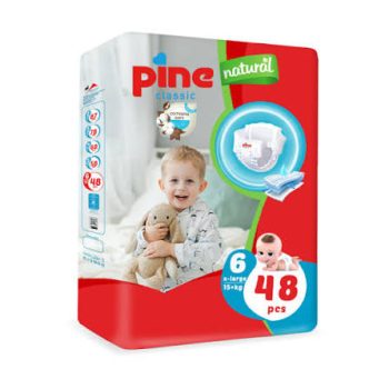 Pine Classic Diapers, Size 6 XL junior (11-25kg), 48Pcs