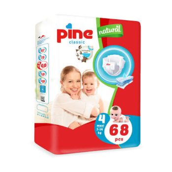 Pine Classic Diapers, Size 4 Mini (7-14kg), 68 Pcs
