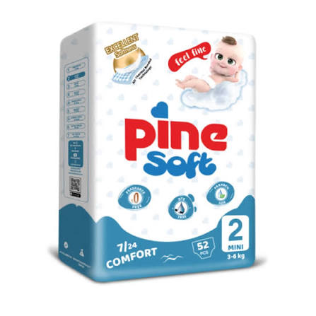 Pine Soft Diapers, Size 2, from( 3 - 6 kg) 52 Diapers Pine Soft Diapers, Size 2, from( 3 - 6 kg) 52 Diapers