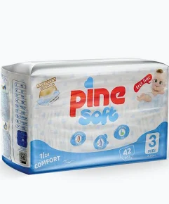 Pine Soft Diapers, Size3, from (4-9kg) 42 Dippers