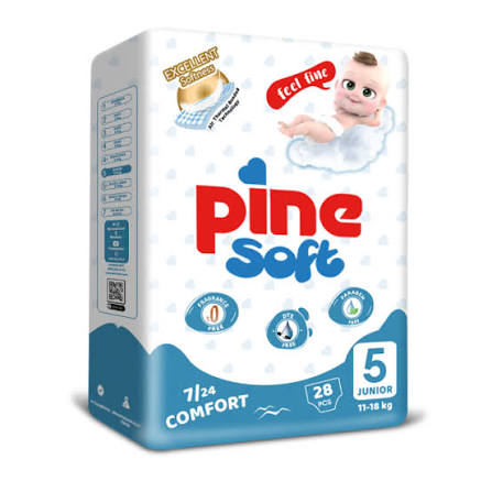 Pine Soft Junior , Size 5 , from (11-18kg) 28 Dippers Pine Soft Junior , Size 5 , from (11-18kg) 28 Dippers