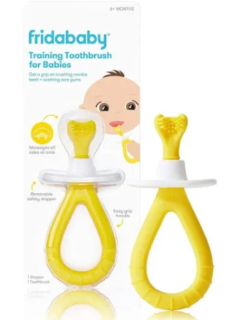 Fridababy Training Toothbrush for Babies (6+ Months) in yellow