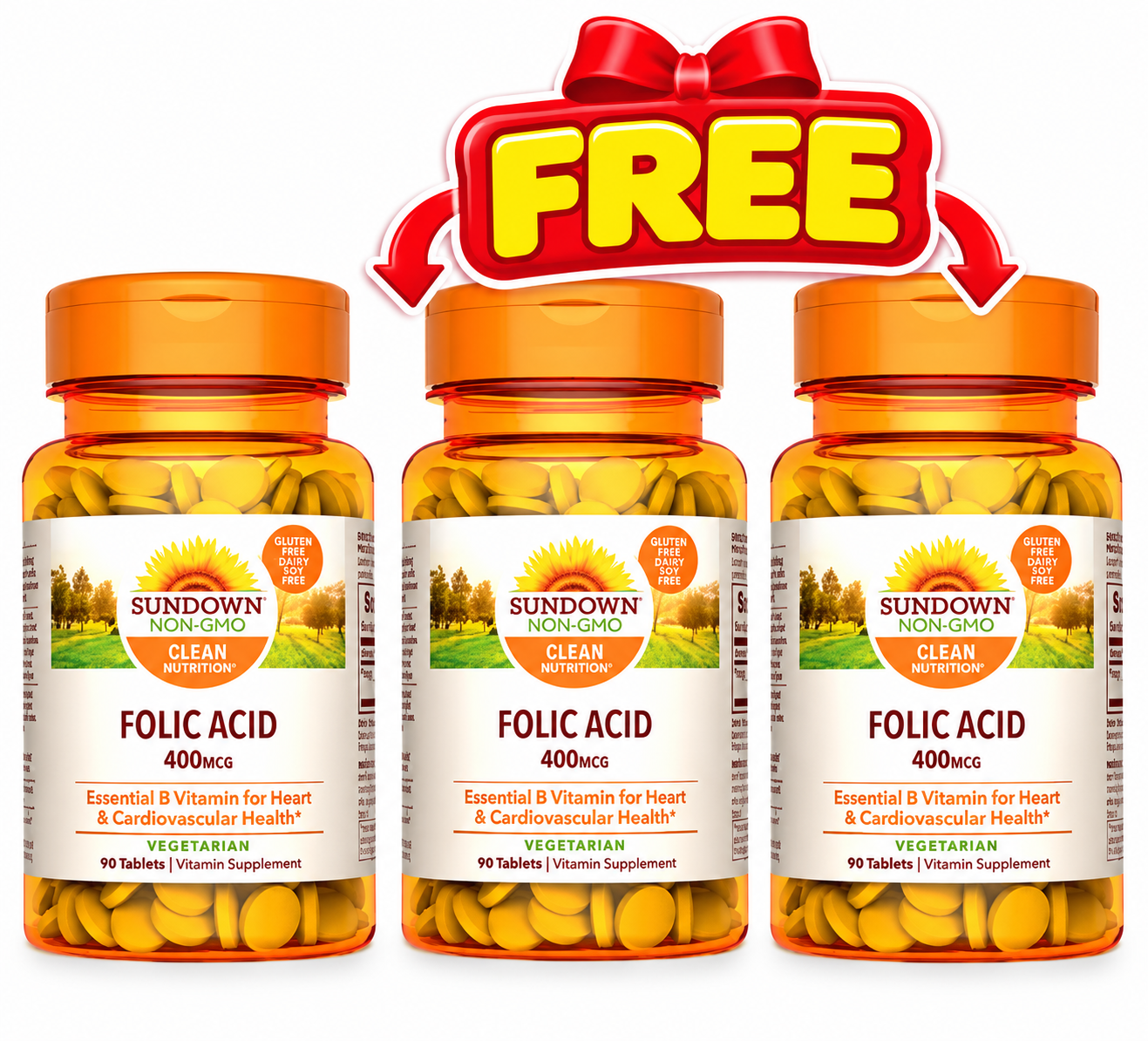 Offer Sundown Folic Acid 400mcg 90 Capsules Buy 1 Get 2 free Offer Sundown Folic Acid 400mcg 90 Capsules Buy 1 Get 2 Free