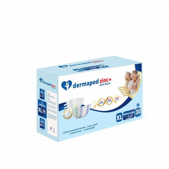 Pine Dermaped Zinc+ Adult Diapers, Size XL ,30 Pcs Pine Dermaped Zinc+ Adult Diapers, Size XL ,30 Pcs